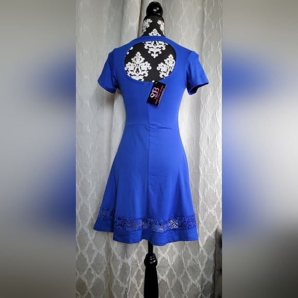 Fit and Flare Dress - Royal Blue - Picture 3 of 4